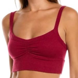 L*Space | NWT Rosie Knit Crop Bralette Top In Cabernet